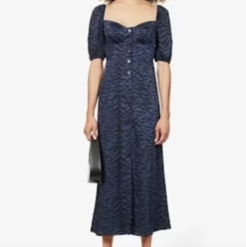 Good American Corset Maxi Zebra Print Dress